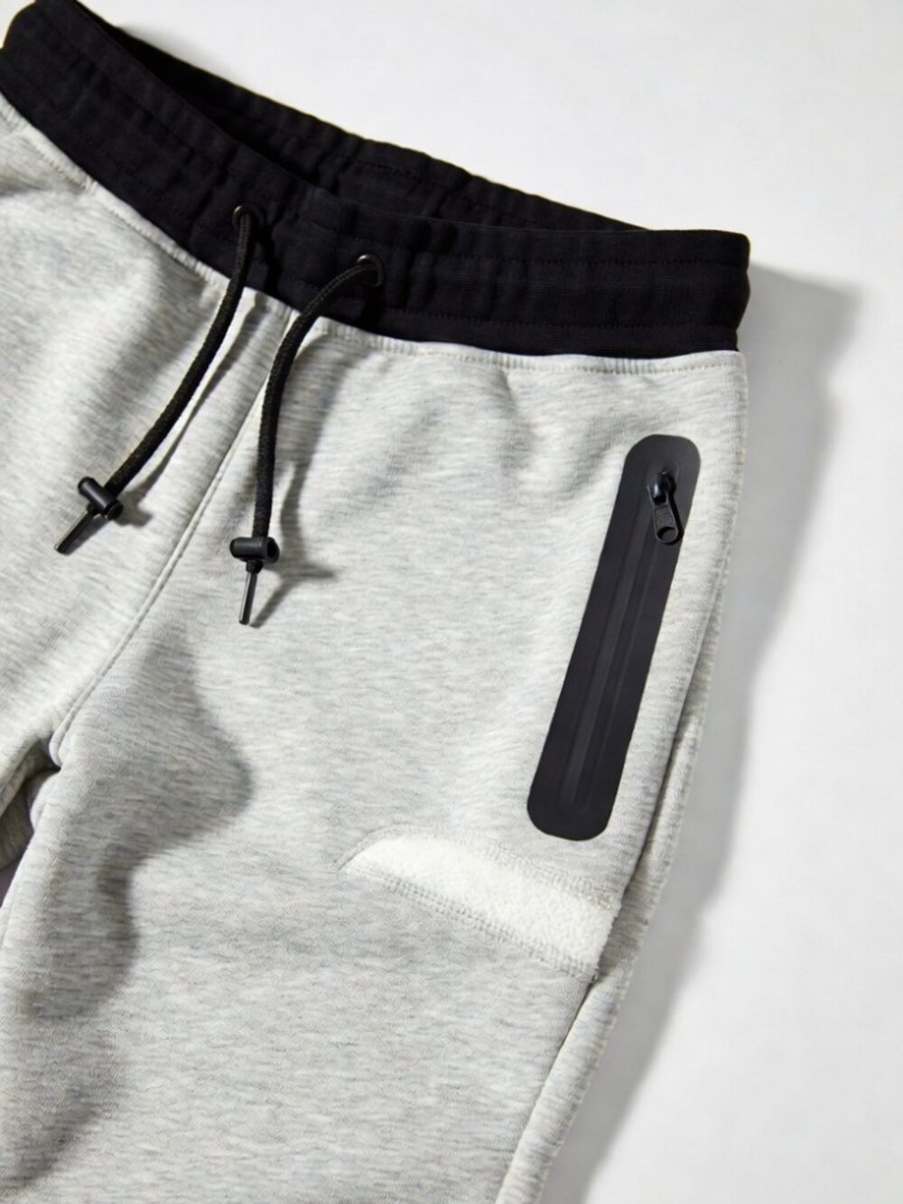 Athletic Works Boys M(8) Light Gray Fleece Joggers Zip Pocket Drawstring 🏃‍♂️